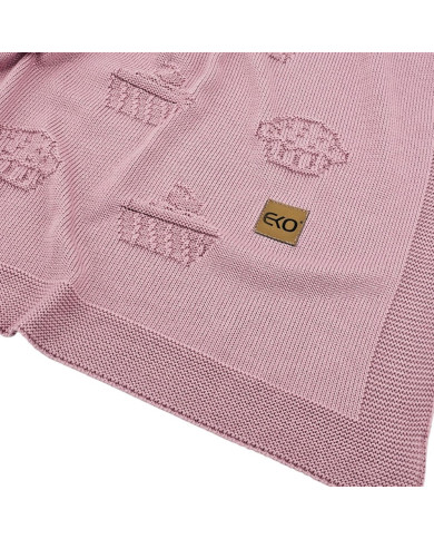 Couverture tricotée en bambou MUFFINS LILAC