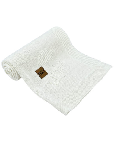 Bamboo knitted blanket Spikes ECRU