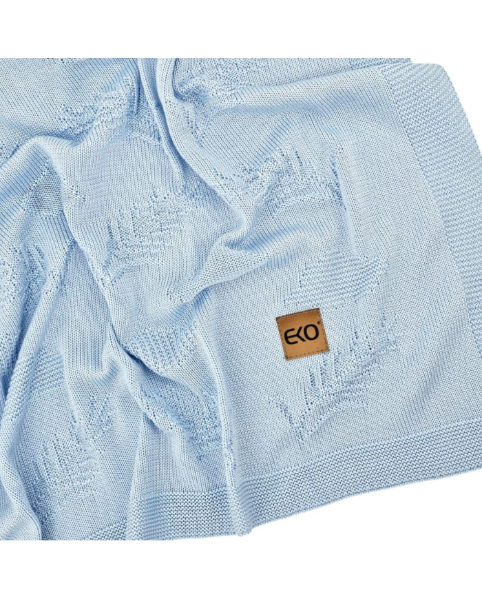 Bambusz kötött takaró Spikes LIGHT BLUE