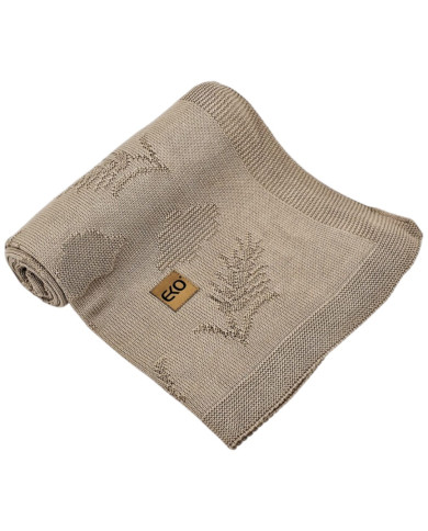 Couverture tricotée en bambou Spikes BROWN