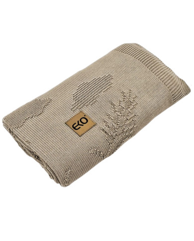 Couverture tricotée en bambou Spikes BROWN