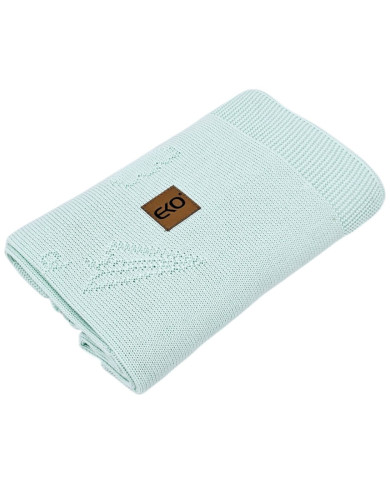 Bambus-Strickdecke LETTERS MINT