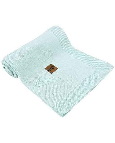 Bambus-Strickdecke LETTERS MINT