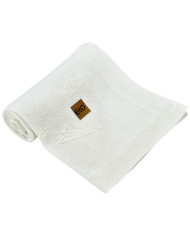 Couverture tricotée en bambou LETTERS ECRU