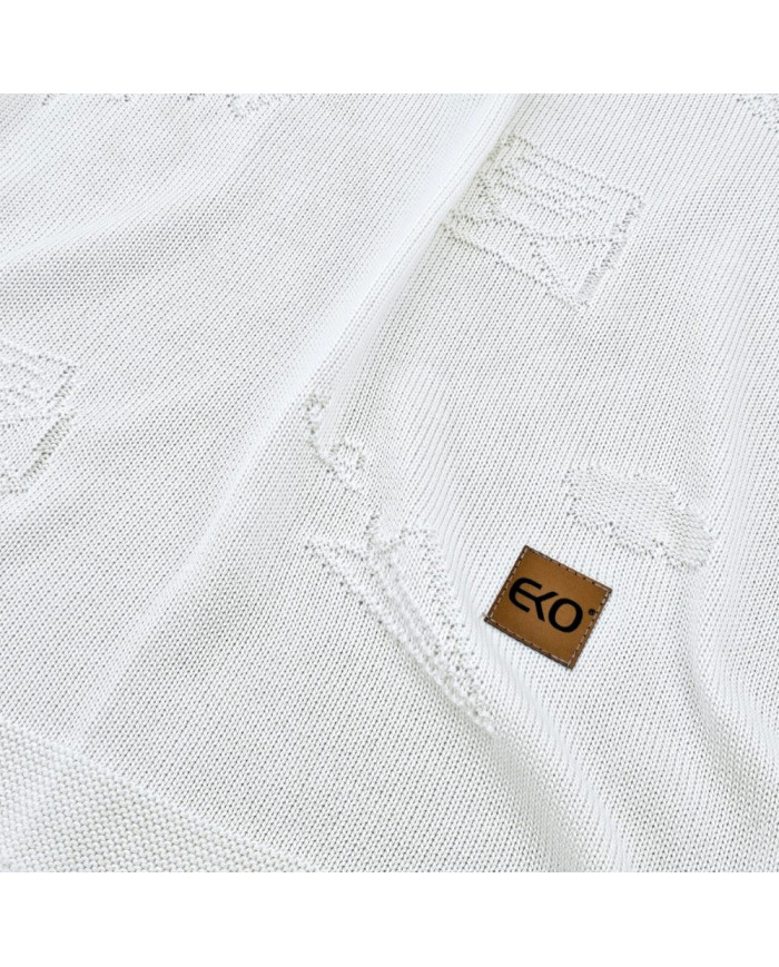 Bambus-Strickdecke LETTERS ECRU