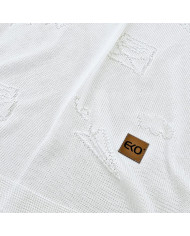 Bamboo knitted blanket LETTERS ECRU