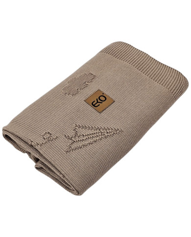 Bamboo knitted blanket LETTERS BROWN
