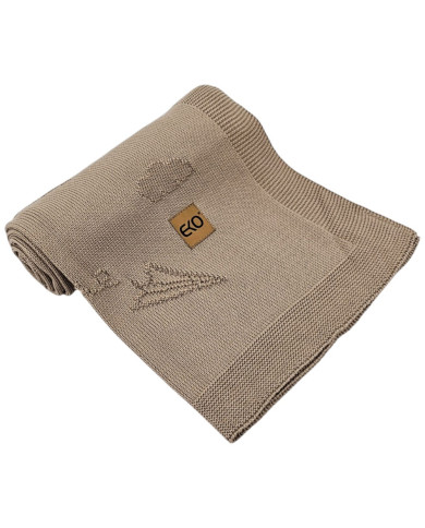 Bamboo knitted blanket LETTERS BROWN