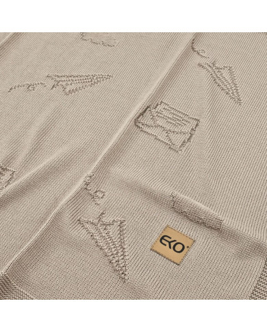 Bambusová pletená deka LETTERS BROWN