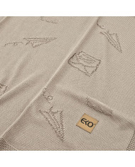 Couverture tricotée en bambou LETTERS BROWN