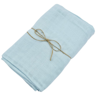 Lekki Otulacz Muślinowy – Przewiewny i Miękki dla Wrażliwej Skóry Dziecka 120 x 120 cm 1szt. BŁĘKIT