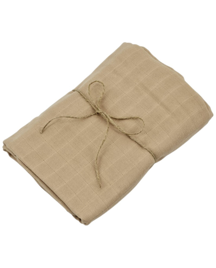 Lange en mousseline léger – Respirant et Doux pour Peau Sensible 120 x 120 cm 1pièces CARAMEL