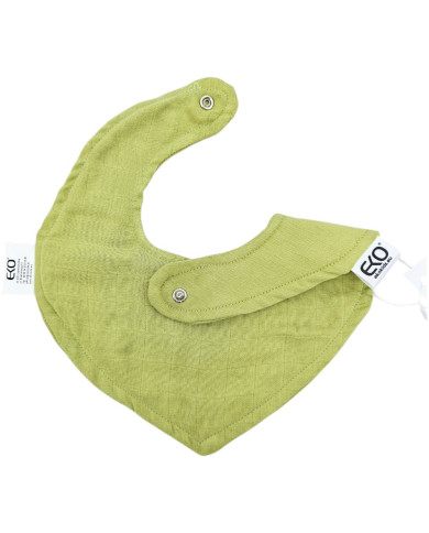 Pull-up bib Cotton+Muslin GREEN