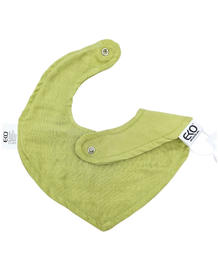 Pull-up bib Cotton+Muslin GREEN