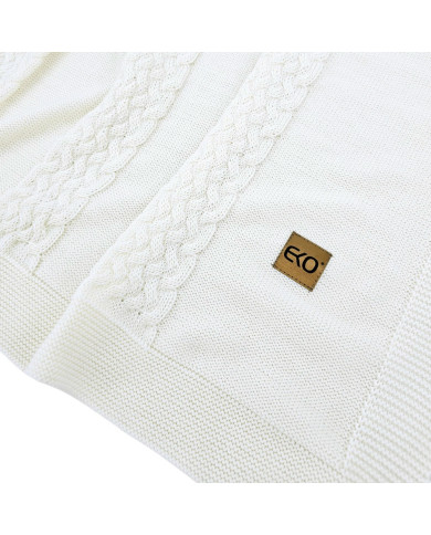 Merino Wool Knitted Blanket 80x100 cm - ECRU