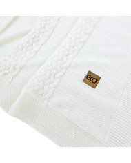 Merino Wool Knitted Blanket 80x100 cm - ECRU