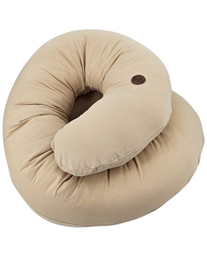XL Jersey Nursing Pillow – J-Shape, Ergonomic Body Support CARAMEL
