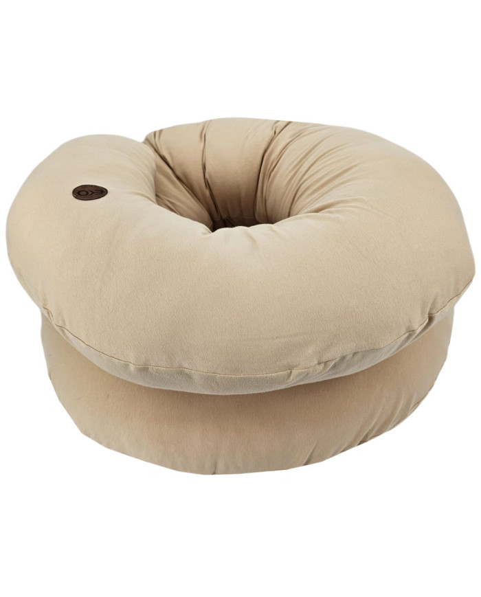 XL Stillkissen aus Jersey – J-Form, Ergonomische Körperstütze CARAMEL