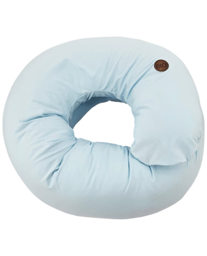 Poduszka do Karmienia XL z Jersey – Typ J, Ergonomiczne Wsparcie Ciała BŁĘKIT