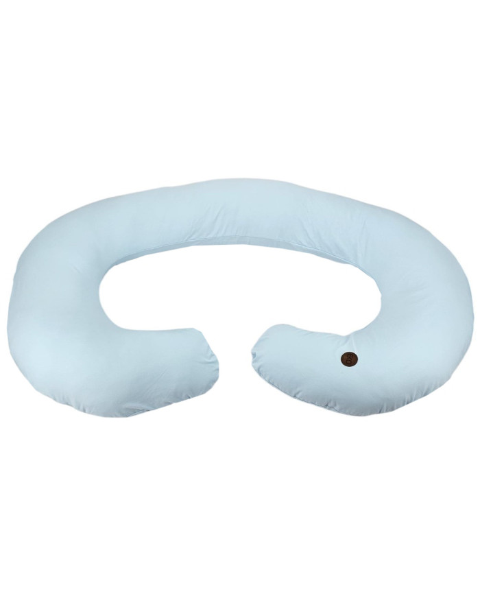 Coussin d'allaitement XL en jersey – Forme en J, Soutien corporel ergonomique BLUE