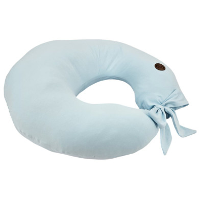 Poduszka Rogal do Karmienia z Jersey – Miękka i Elastyczna dla Mamy i Dziecka BŁĘKIT