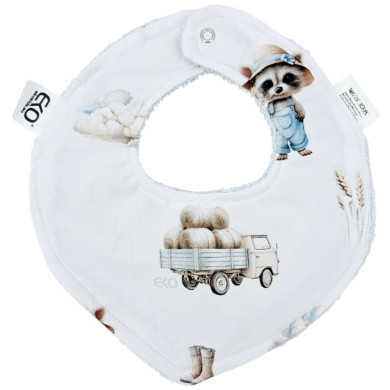 Śliniak na napy Bawełna ROLNIK/BŁĘKIT