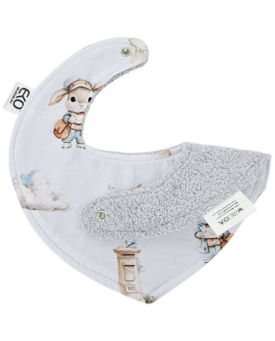 Bavoir à tirer Coton POSTMAN/GREY