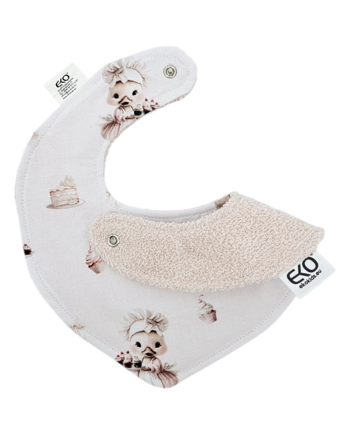 Bavoir à tirer Coton COOK/ROSE PINK