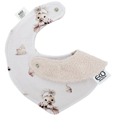 Śliniak na napy Bawełna KUCHARKA/PUDROWY RÓŻ