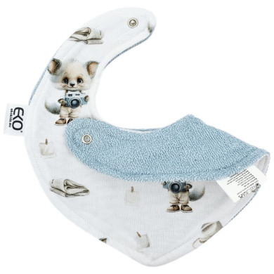 Śliniak na napy BAMBUS FOTOGRAF/BŁĘKIT