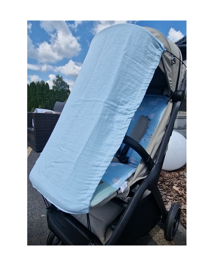 Muslin ratiņu saulessargs  BLUE
