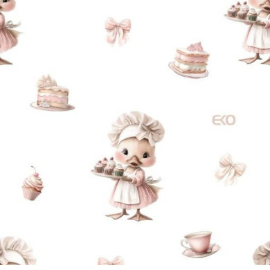 Prześcieradło z bawełny drukowanej z gumką 40 x 80 cm KUCHARKA