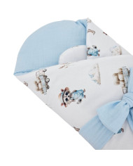 Printed Cotton+Muslin Swaddle Blanket with Coconut FARMER