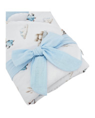 Printed Cotton+Muslin Swaddle Blanket with Coconut FARMER