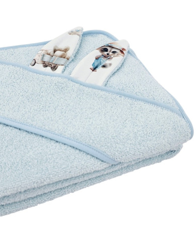 Bademantel aus Baumwolle FARMER/LIGHT BLUE