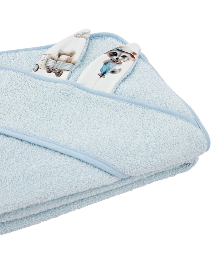 Bademantel aus Baumwolle FARMER/LIGHT BLUE
