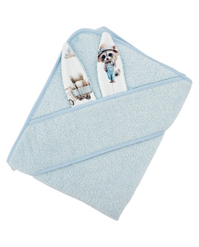 Bademantel aus Baumwolle FARMER/LIGHT BLUE