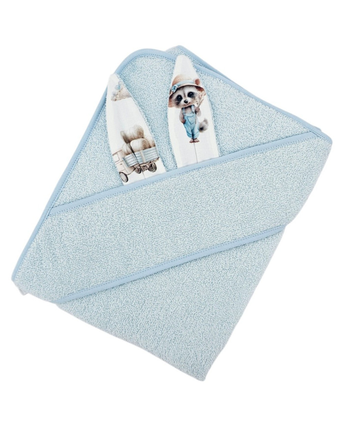 Bademantel aus Baumwolle FARMER/LIGHT BLUE