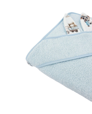 Bademantel aus Baumwolle FARMER/LIGHT BLUE