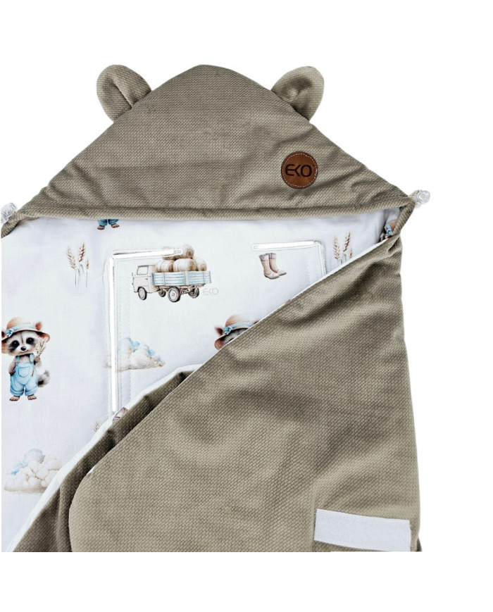 Schlafsack für den Kindersitz VELVET 3- und 5-Punkt-Gurte FARMER