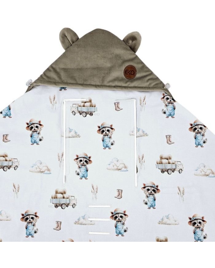 Schlafsack für den Kindersitz VELVET 3- und 5-Punkt-Gurte FARMER