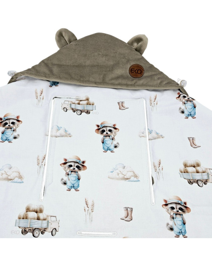 Schlafsack für den Kindersitz VELVET 3- und 5-Punkt-Gurte FARMER