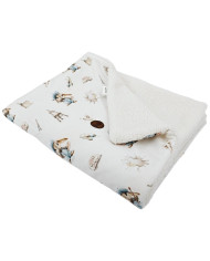 Bilateral baby quilt 75x100 cm - Printed Bamboo + Bouclé PAINTER