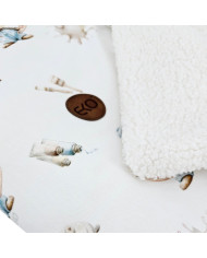 Bilateral baby quilt 75x100 cm - Printed Bamboo + Bouclé PAINTER