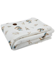 Bilateral baby quilt 75x100 cm - Printed Bamboo + Bouclé PAINTER