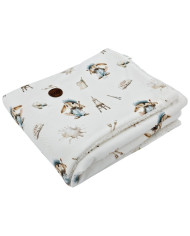 Bilateral baby quilt 75x100 cm - Printed Bamboo + Bouclé PAINTER