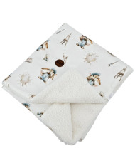 Bilateral baby quilt 75x100 cm - Printed Bamboo + Bouclé PAINTER