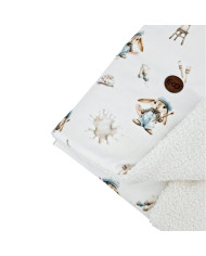 Kołderka dziecięca dwustronna 75x100 cm – Bambus drukowany + Bouclé MALARZ