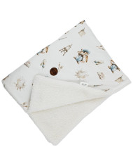 Bilateral baby quilt 75x100 cm - Printed Bamboo + Bouclé PAINTER