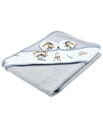 Serviette de bain en bambou PAINTER/GREY